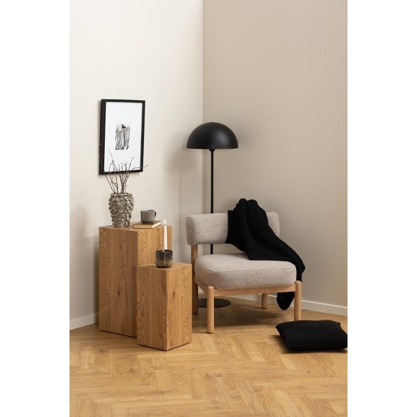 Fotel Burley beżowy/ dąb - ACTONA